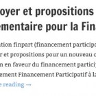 Plaidoyer et propositions pour un nouveau cadre reglementaire pour la Finance Participative